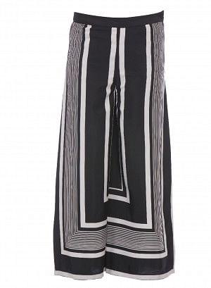 Black Printed Ankle-Length Pants - wforwoman