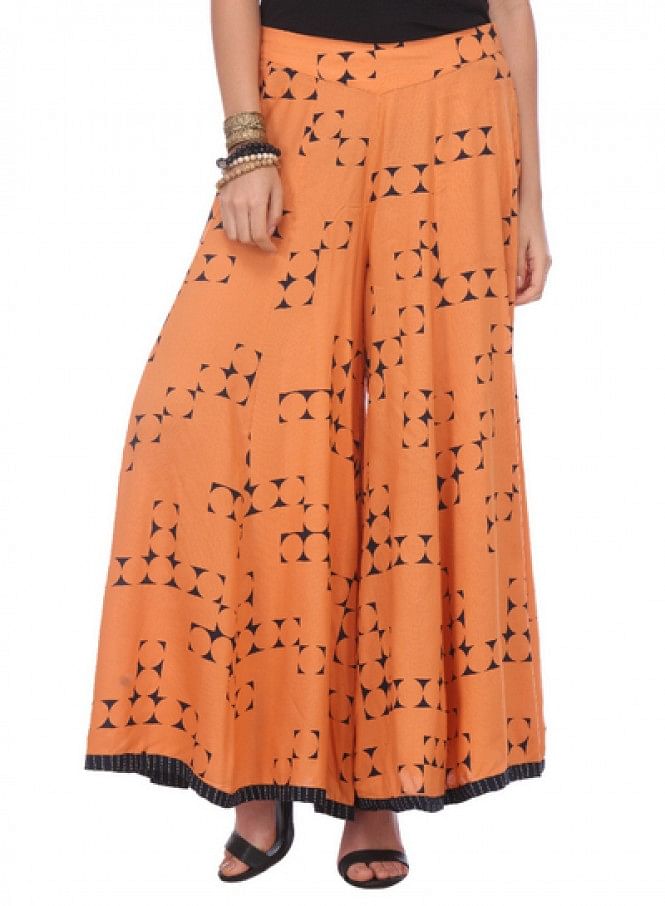 Orange Printed Culottes