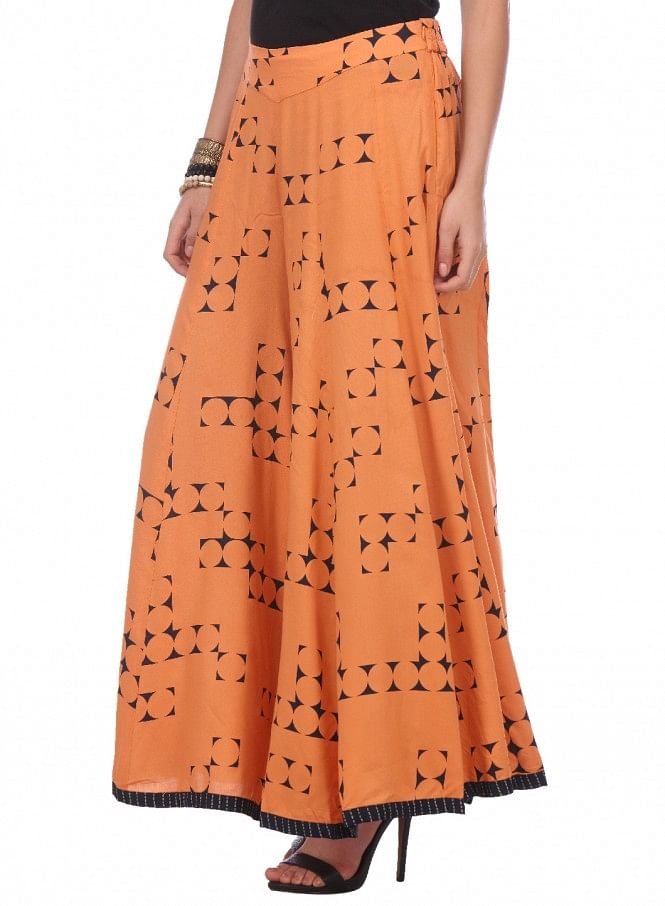 Orange Printed Culottes