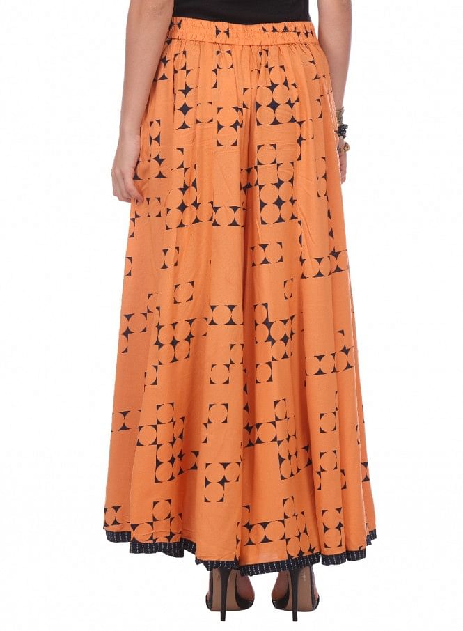 Orange Printed Culottes