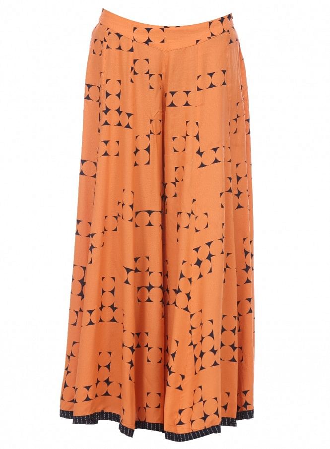 Orange Printed Culottes