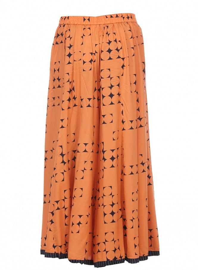 Orange Printed Culottes