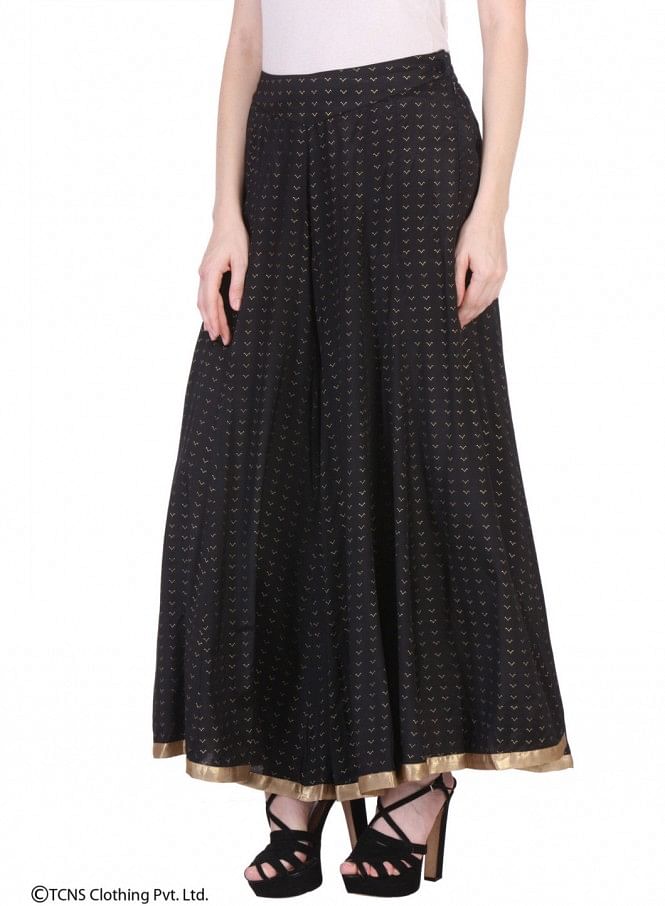 Black Printed Culottes