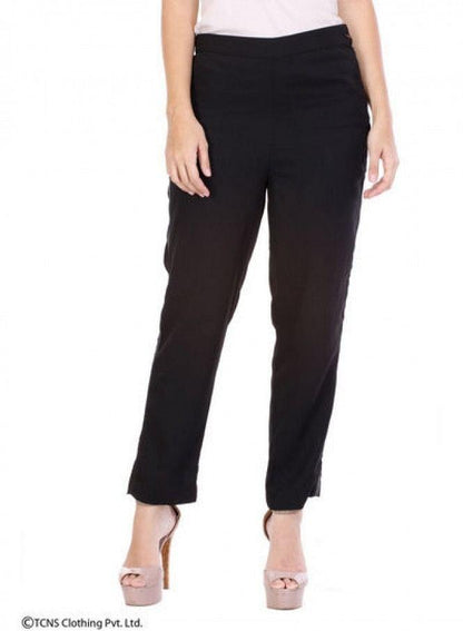 Black Ankle-Length Pants - wforwoman