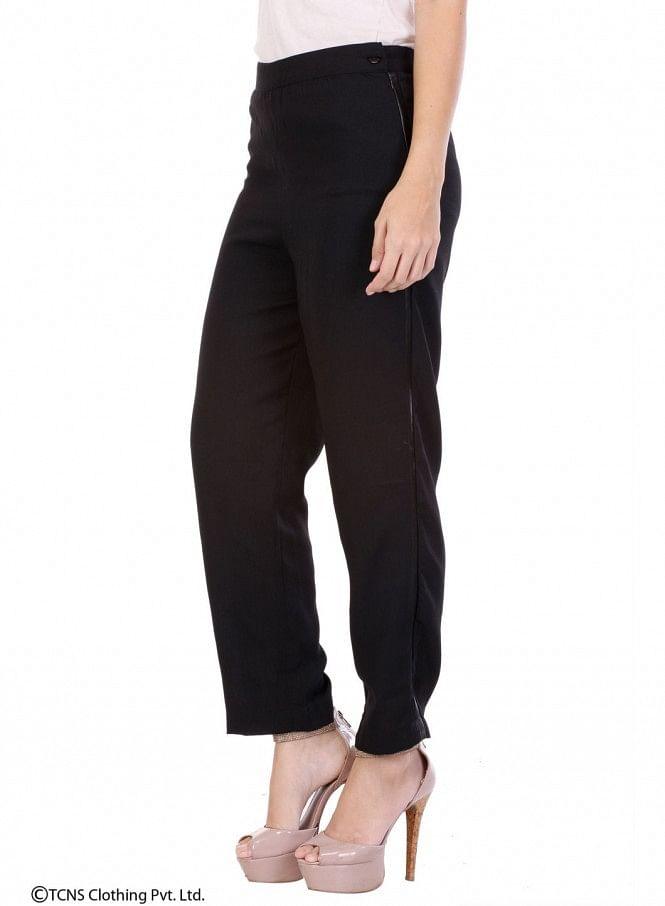 Black Ankle-Length Pants - wforwoman