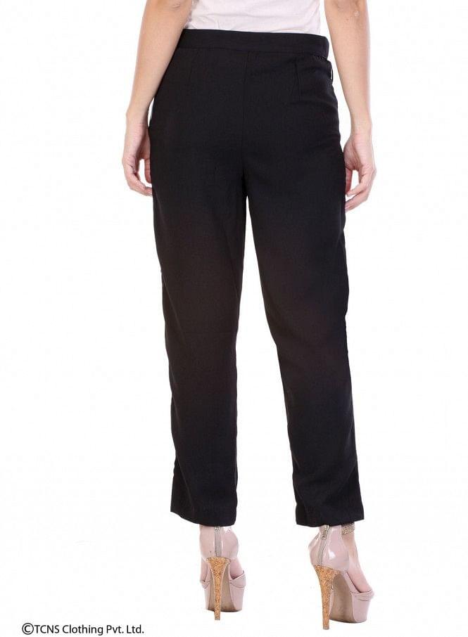 Black Ankle-Length Pants - wforwoman