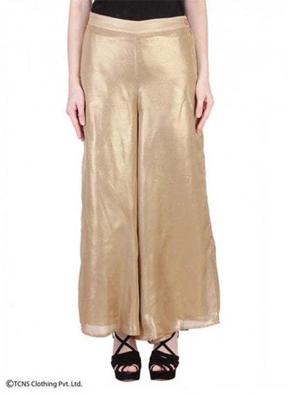 Gold-Toned Palazzos - wforwoman