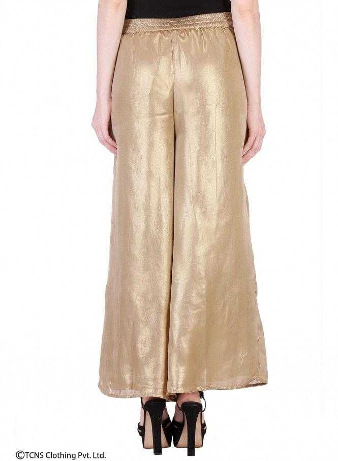 Gold-Toned Palazzos - wforwoman