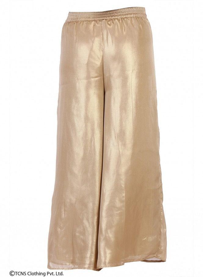 Gold-Toned Palazzos - wforwoman