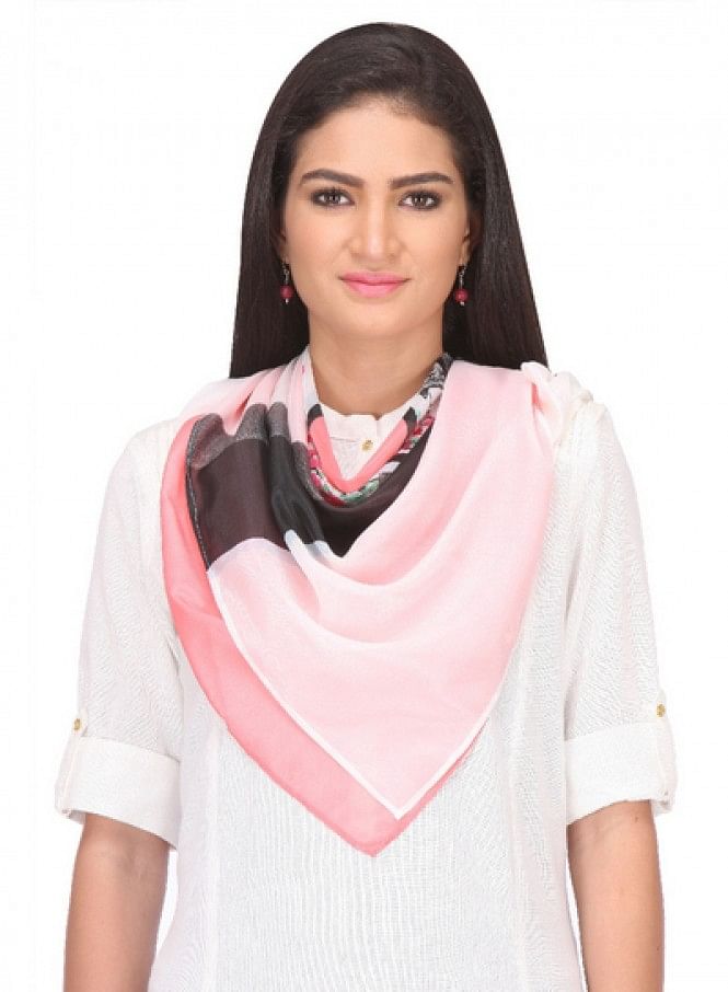 Pink Printed Scarf