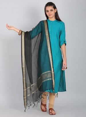 Black Fringes Dupatta