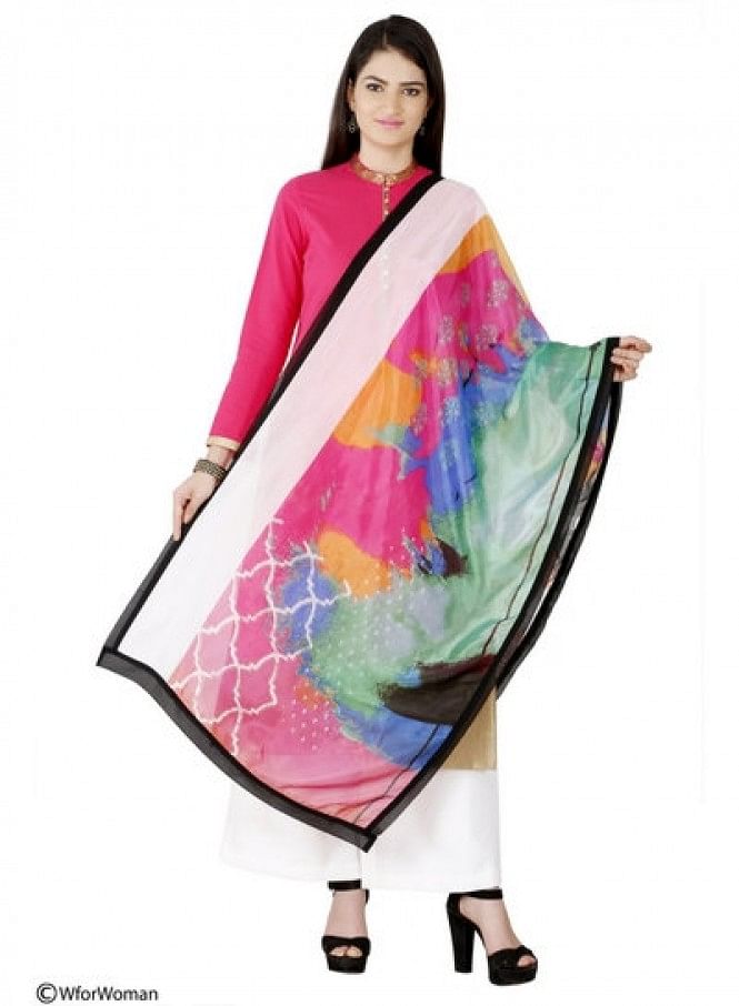 Multicoloured Printed Dupatta