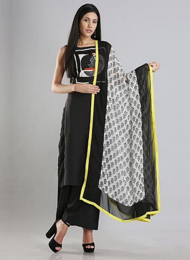 White Printed Dupatta