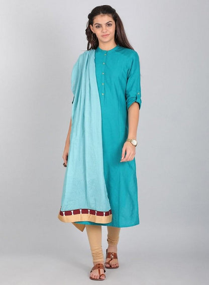 Blue Rayon Dupatta