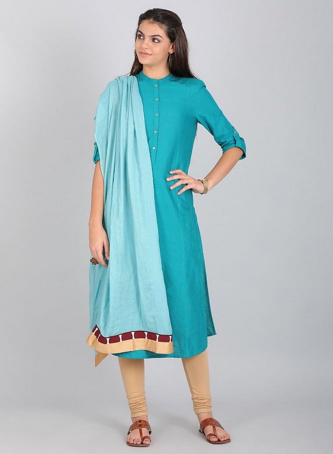 Blue Rayon Dupatta