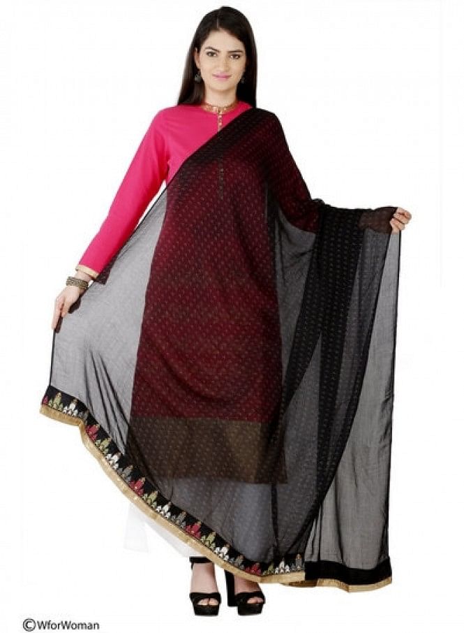 Black Printed Dupatta