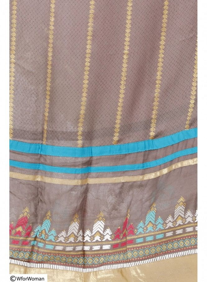 Grey Printed Dupatta