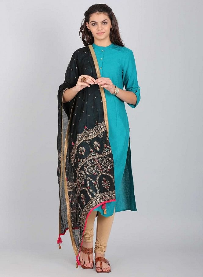 Black Printed Dupatta