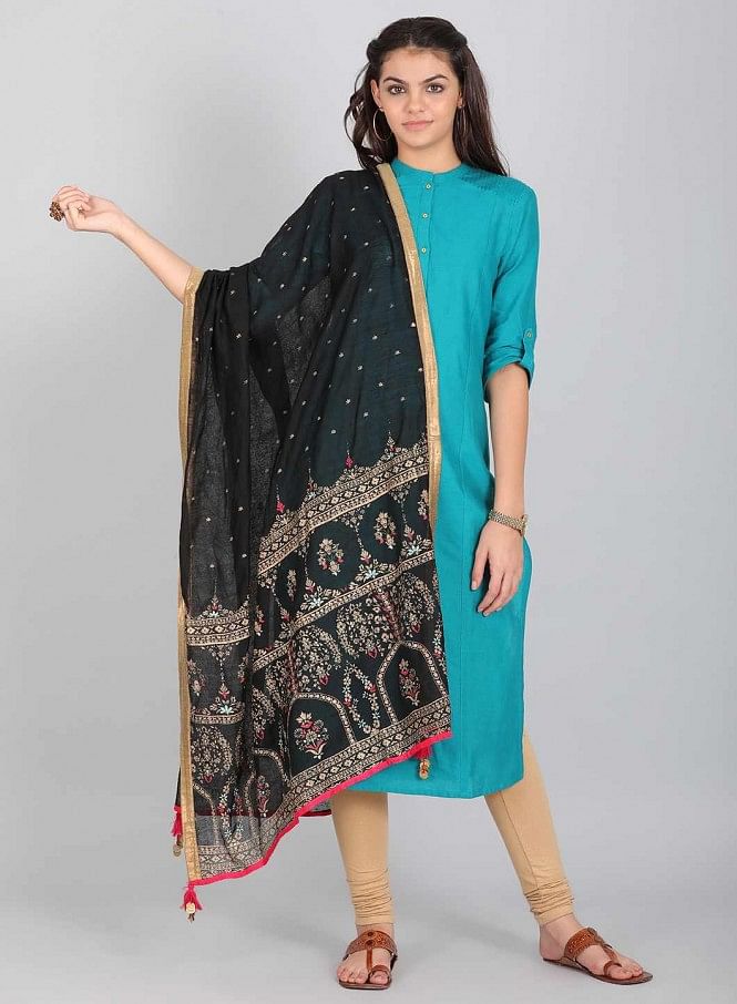 Black Printed Dupatta