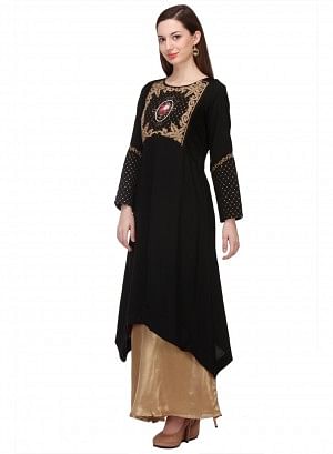 Black Printed Full Sleeve kurta