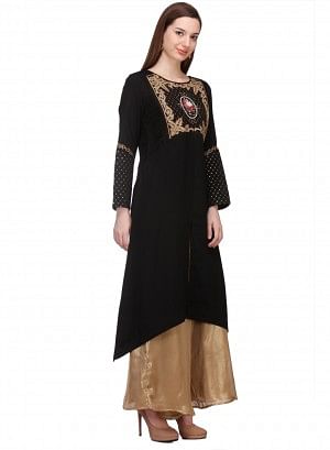 Black Printed Full Sleeve kurta