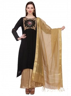 Black Printed Full Sleeve kurta