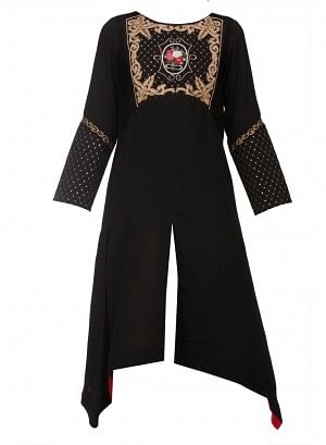 Black Printed Full Sleeve kurta