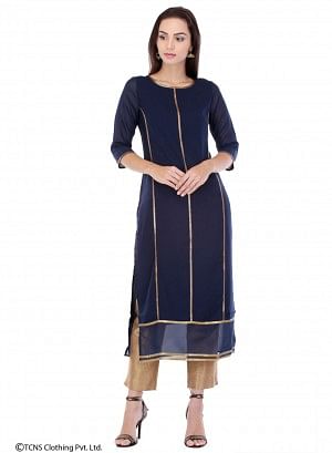 Blue 3/4 Sleeve kurta