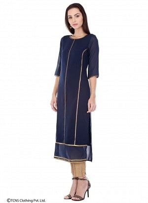 Blue 3/4 Sleeve kurta