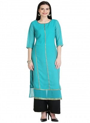 Blue 3/4 Sleeve kurta