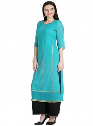 Blue 3/4 Sleeve kurta