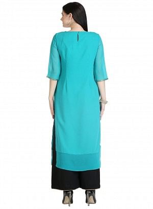 Blue 3/4 Sleeve kurta