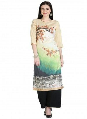 Multicolor 3/4 Sleeve kurta - wforwoman