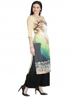 Multicolor 3/4 Sleeve kurta - wforwoman