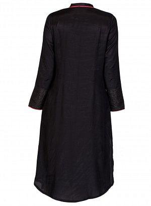 Black Embellished Full Sleeve kurta - wforwoman