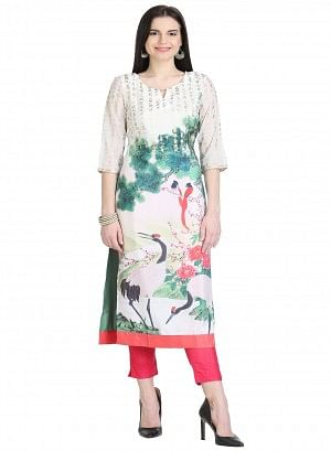 Multicolor 3/4 Sleeve Printed kurta