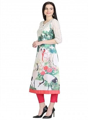 Multicolor 3/4 Sleeve Printed kurta