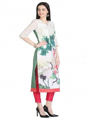 Multicolor 3/4 Sleeve Printed kurta