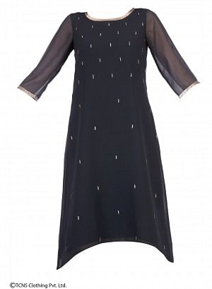 Black Embellished 3/4 Sleeve kurta