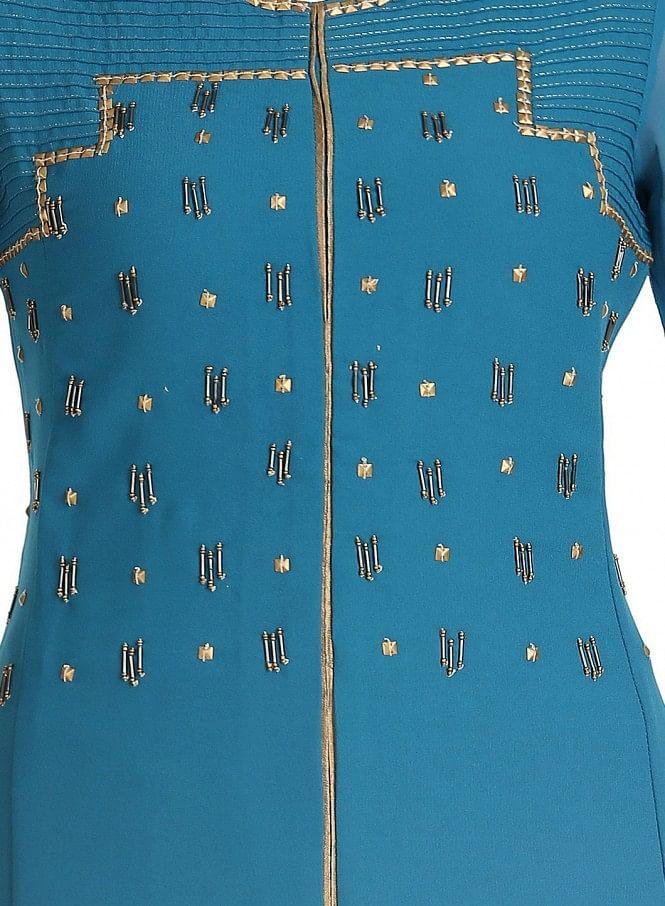 Blue 3/4 Sleeve kurta - wforwoman