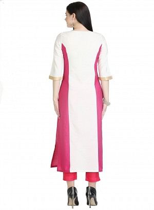 White 3/4 Sleeve kurta