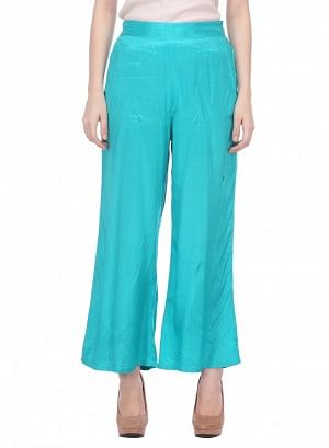 Blue Cropped Palazzos