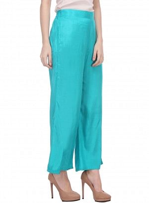 Blue Cropped Palazzos