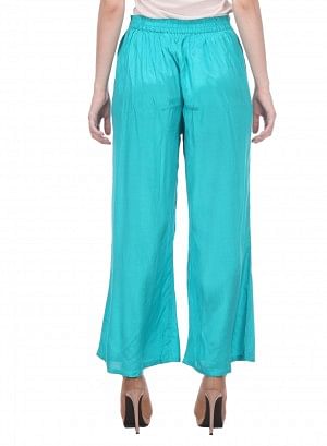 Blue Cropped Palazzos