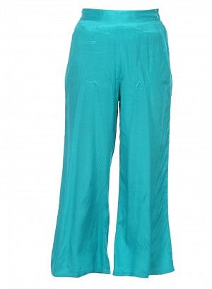 Blue Cropped Palazzos