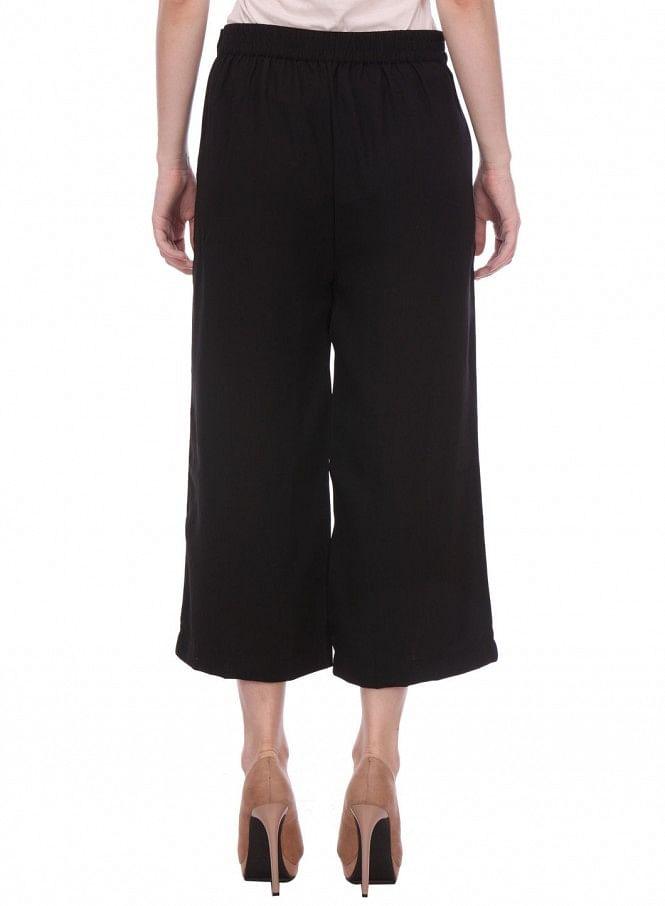 Black Cropped Pants - wforwoman