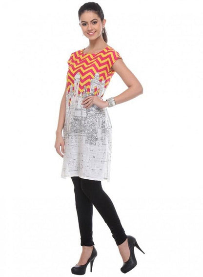 White Printed kurta - wforwoman