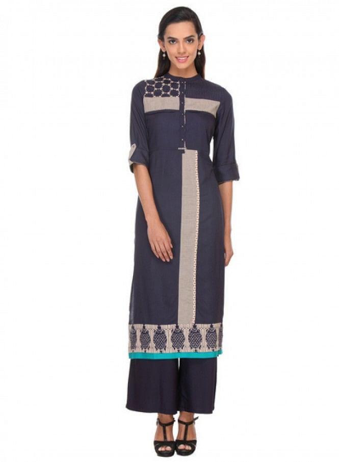 Grey Printed kurta - wforwoman