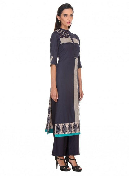 Grey Printed kurta - wforwoman