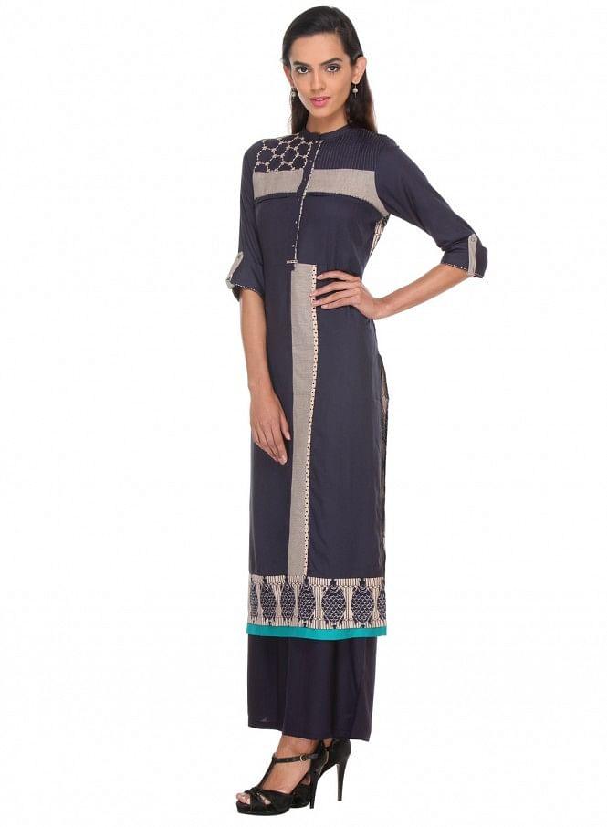 Grey Printed kurta - wforwoman